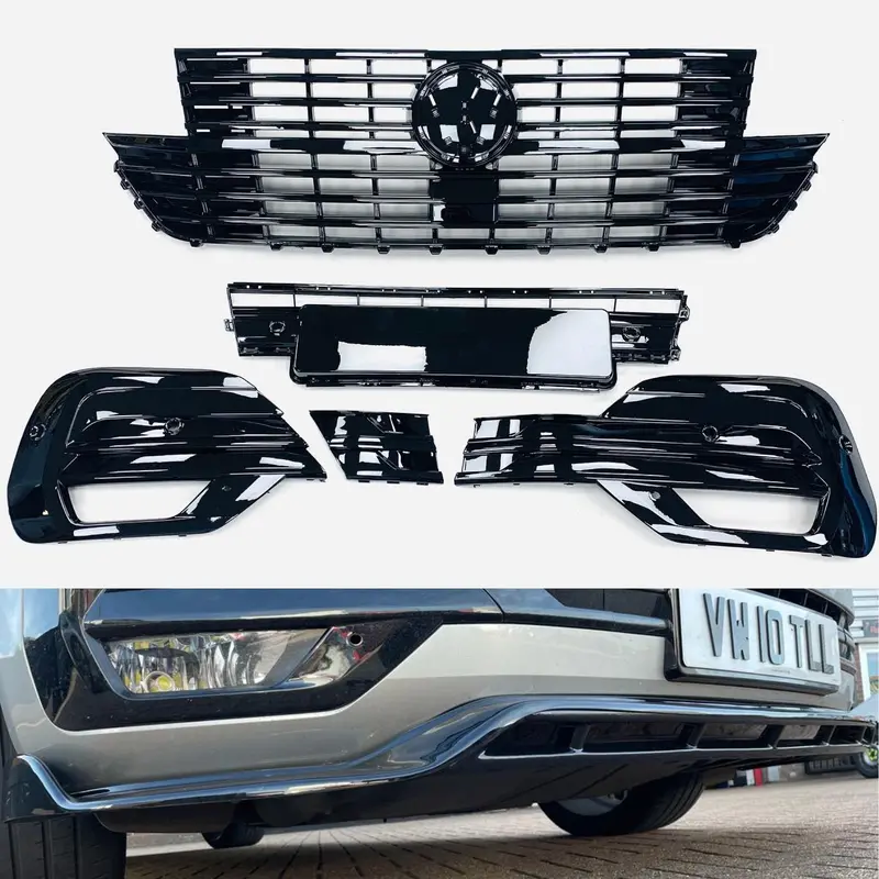 T6.1 Upper / Lower Grilles & Tl Design Splitter Gloss Black Abs 1