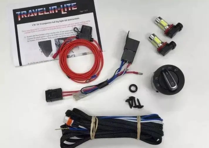 T6 Fog Light Wiring Kit, Switch & Led Bulbs 1