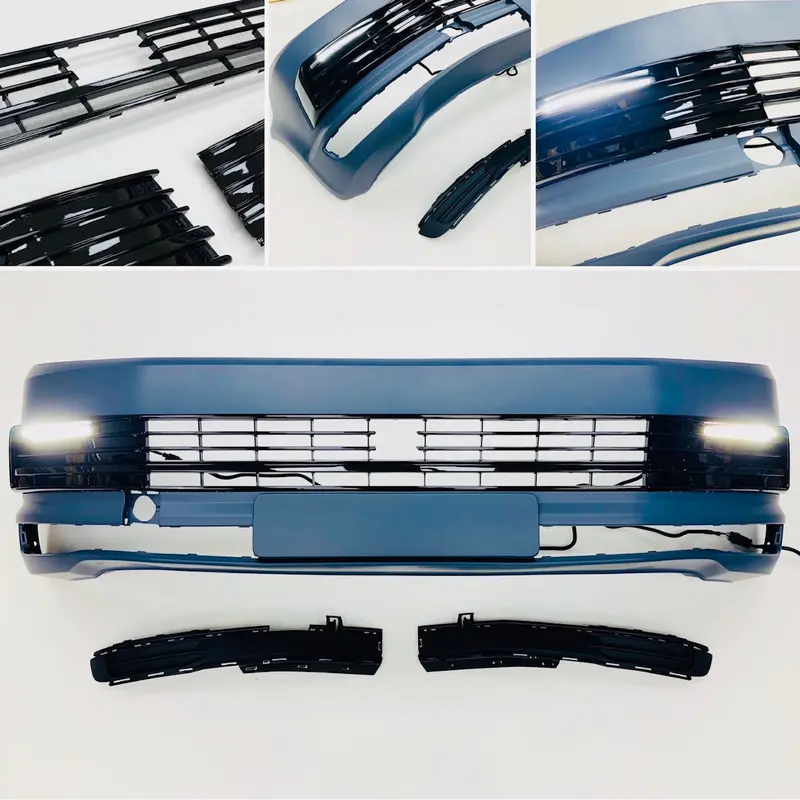 T6 Front Bumper Primed Gloss Black Drl Kit Radar Transporter 15 On 1