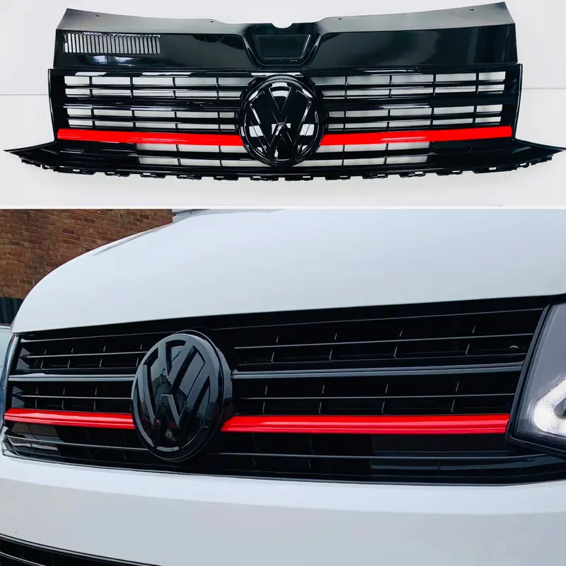T6 Front Grille Gloss Black / Red Edition & Badge 1