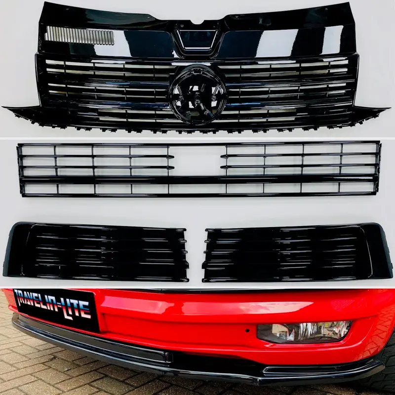 T6 Front Grille Lower Grilles & Splitter Gloss Black Transporter 15 On Radar 1