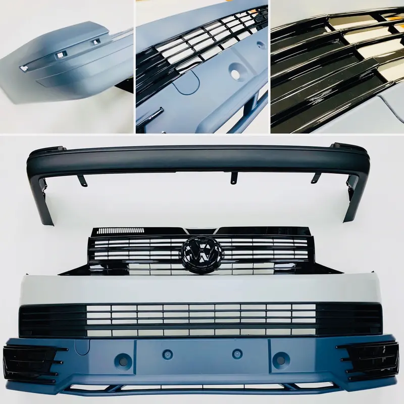 T6 Front & Rear Primed Bumpers Lower Spoiler Gloss Black Grilles Tailgate 15 1