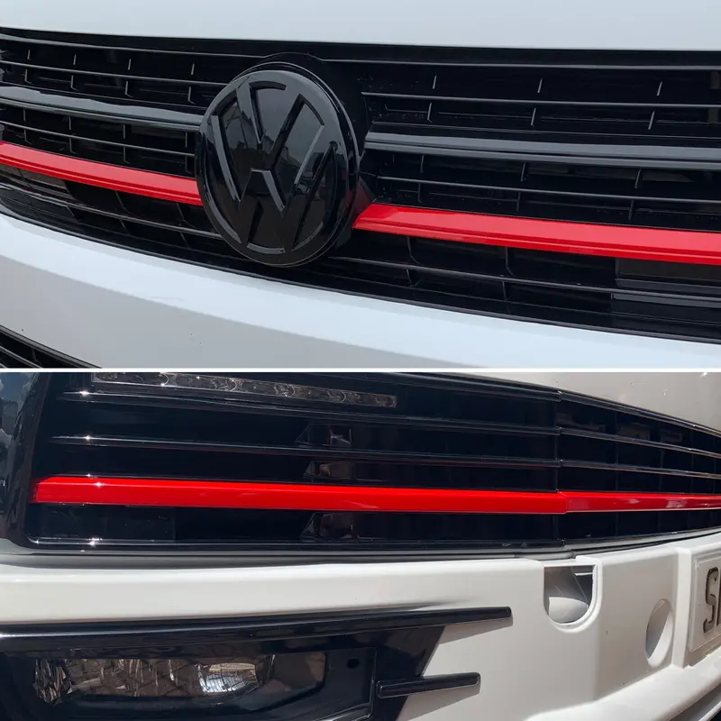 T6 Grille Upper & Lower Red Plastic Trims Brand New 1