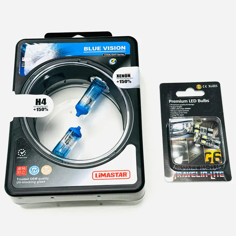 T6 H4 Headlight Bulbs (Super White) & Led Side Light Bulbs 1