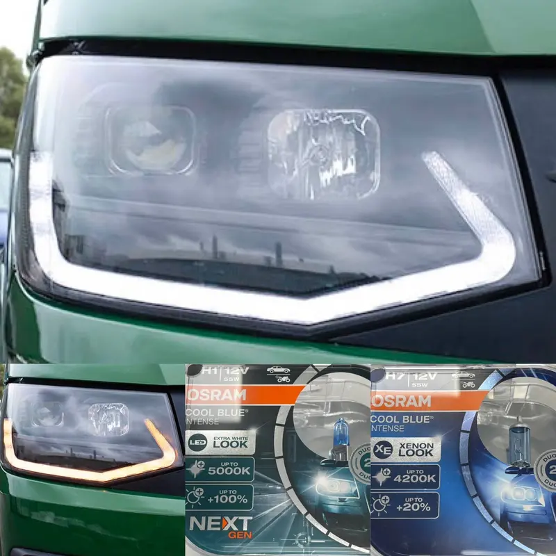 T6 Led Drl Headlights V3 Black Edition (Osram Blue Intense Bulbs H7 & H1) 1