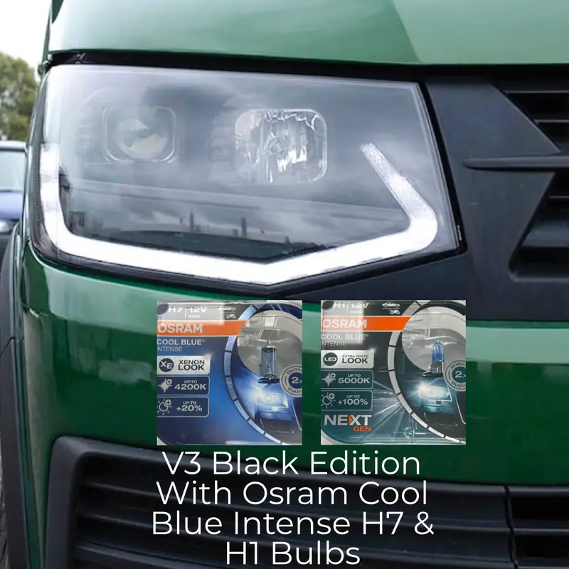 T6 Led Drl Headlights V3 Black Edition (Osram Blue Intense Bulbs H7 & H1) 2