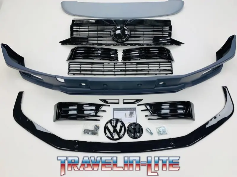 T6 Sportline Lower Spoiler, Gloss Black Splitter, Grilles, Tailgate Spoiler 1