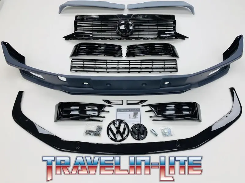 T6 Sportline Lower Spoiler, Gloss Black Splitter, Grilles, Twin Rear Spoiler 1