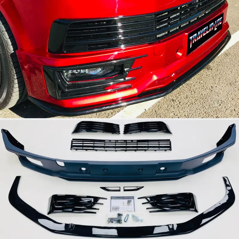 T6 Sportline Lower Spoiler, Gloss Black Splitter & Lower Grilles Brand New 1