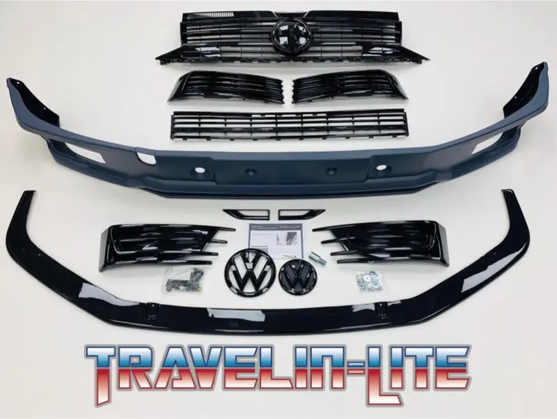 T6 Sportline Lower Spoiler, Gloss Black Splitter & Lower + Upper Grilles New 2