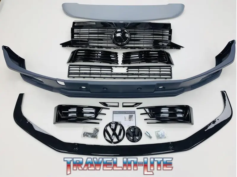 T6 Sportline Lower Spoiler, Gloss Black Splitter, Radar Grilles, Tailgate Spoiler 1