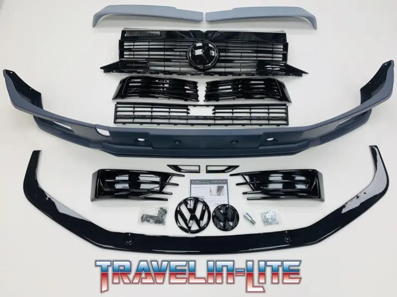 T6 Sportline Lower Spoiler, Gloss Black Splitter, Radar Grilles, Twin Rear Spoiler 1