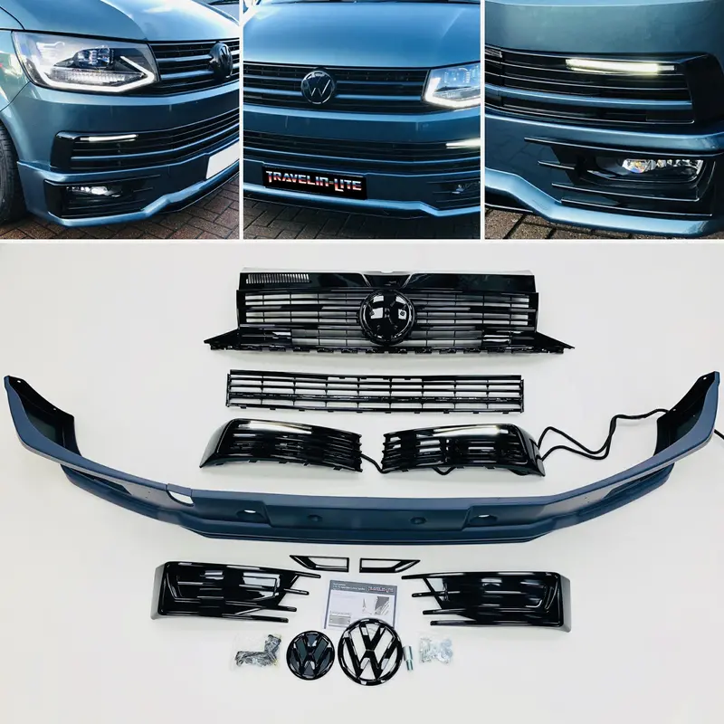 T6 Sportline Lower Spoiler & Gloss Black Upper + Lower Grilles, Drl, Badges 1