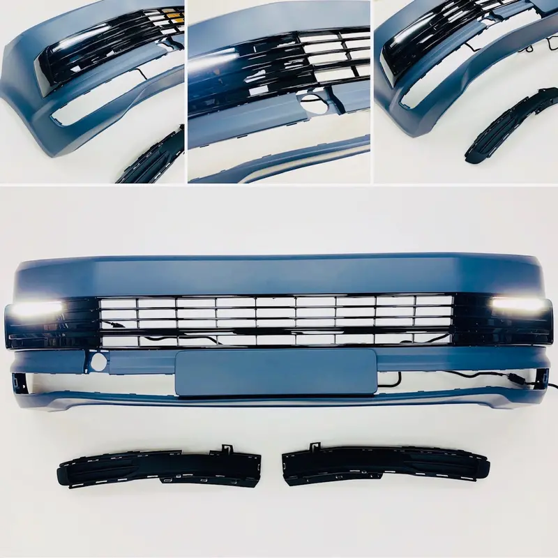 T6 Transporter Front Bumper Primed & Gloss Black Drl Kit Transporter 15 On 1