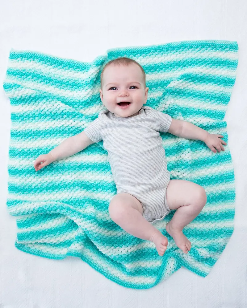 Textured Baby Afghan (Knit) 1