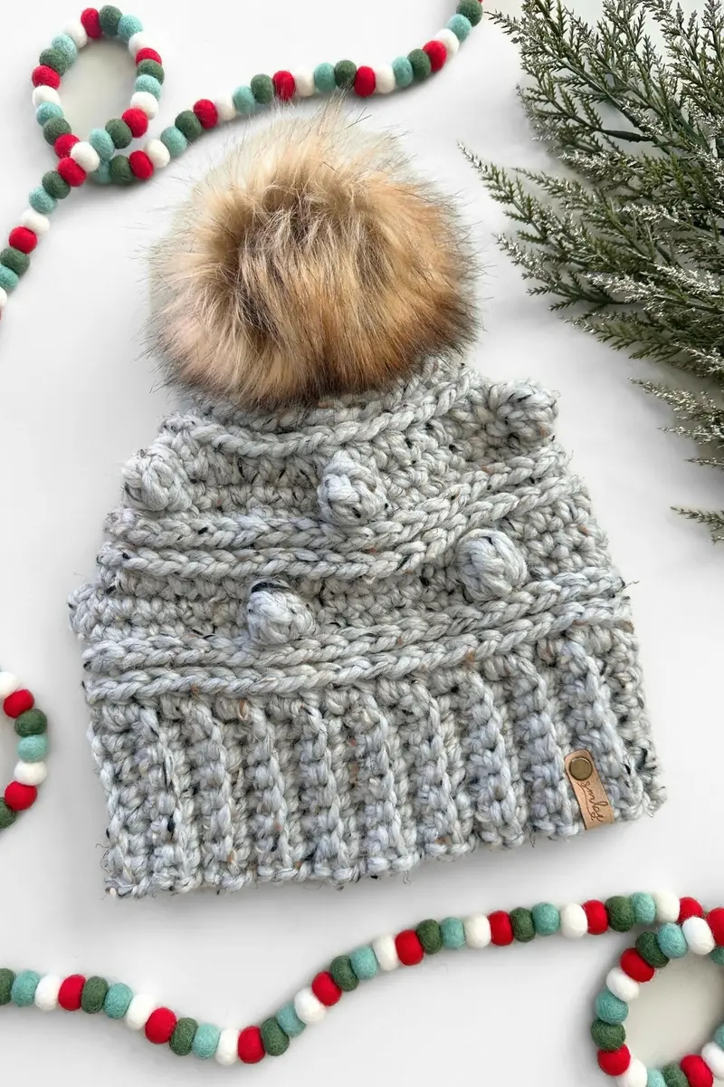 The Chunky Bobble Beanie (Crochet) 2