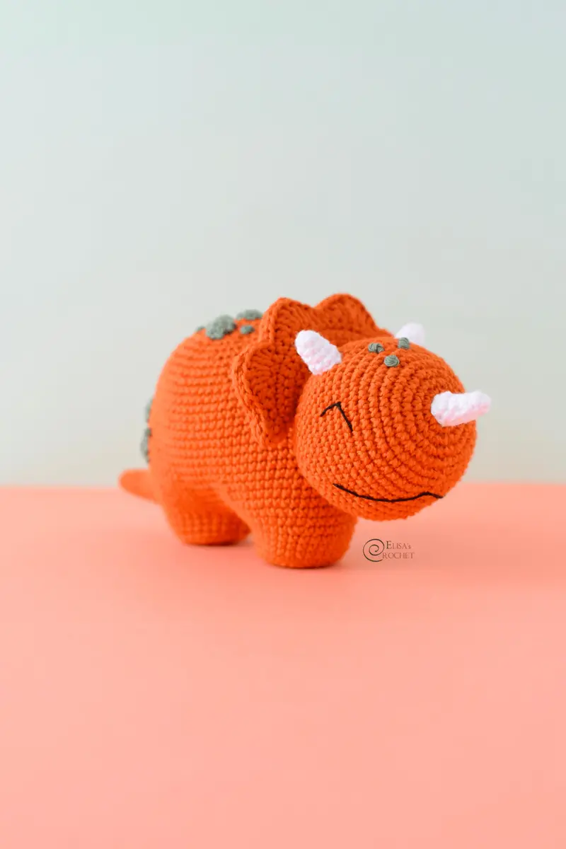 Trevor The Triceratops (Crochet) 2