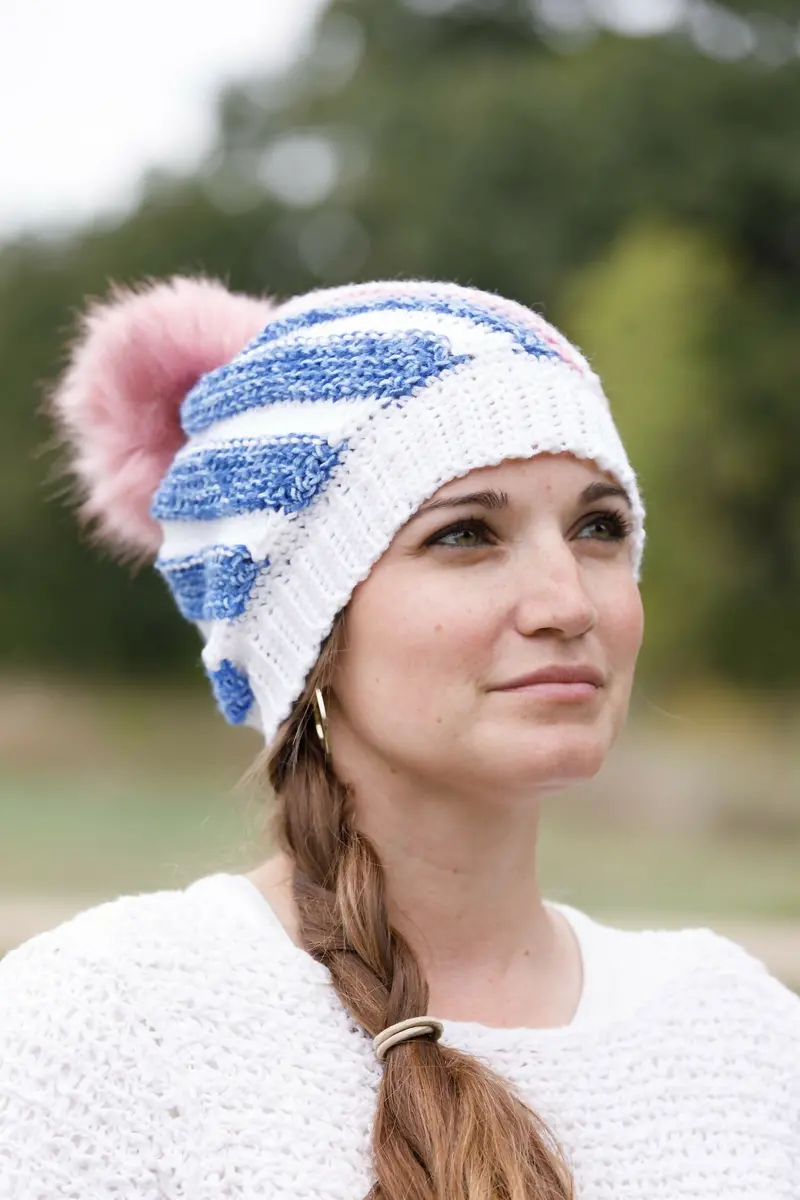 Tunisian Swirl Hat (Crochet) 1