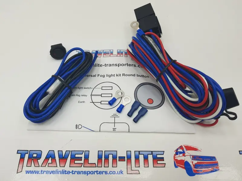 Universal Fog Light Wiring Kit & Led Switch Fog Lamps (Pre-Wired) 1