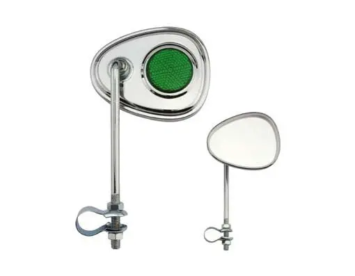 V Mirror Chrome Green Reflectors 1