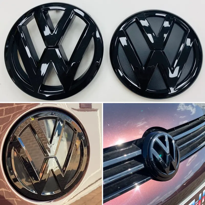 Vw Caddy Gloss Black Front & Rear Badges 10-15 (Tailgate Models Only) 1
