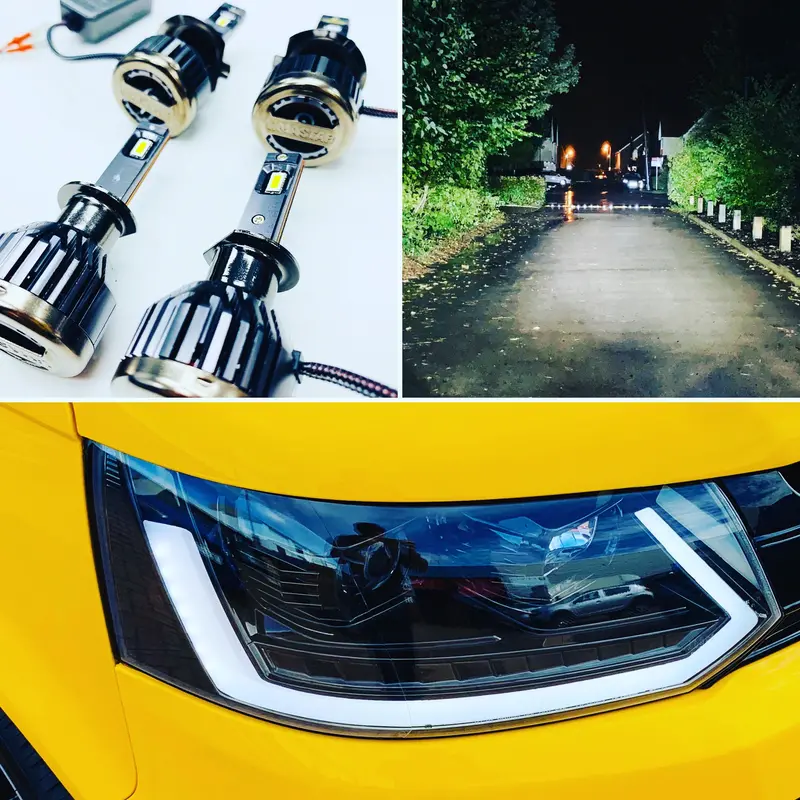 Vw T5.1 Drl Headlights With Dynamic Side Indicators And Full Led Headlight Bulbs 1