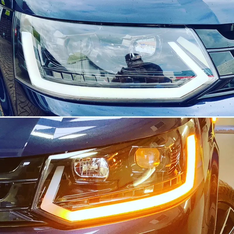 Vw T5.1 Drl Headlights With Dynamic Side Indicators And Full Led Headlight Bulbs 2