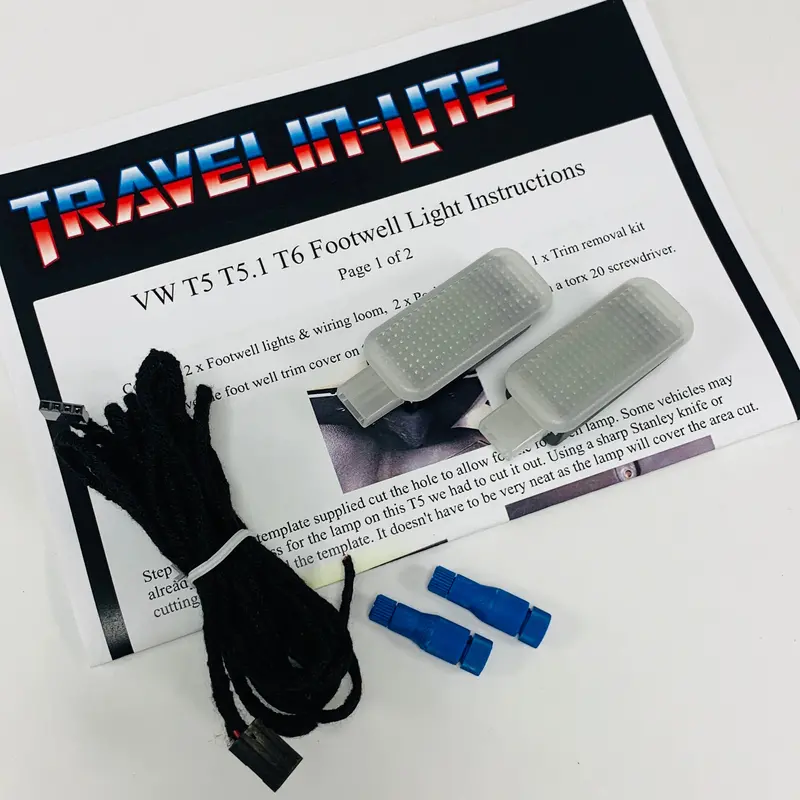 Vw T5 T5.1 T6 Footwell & Glove Box Led Lights 2