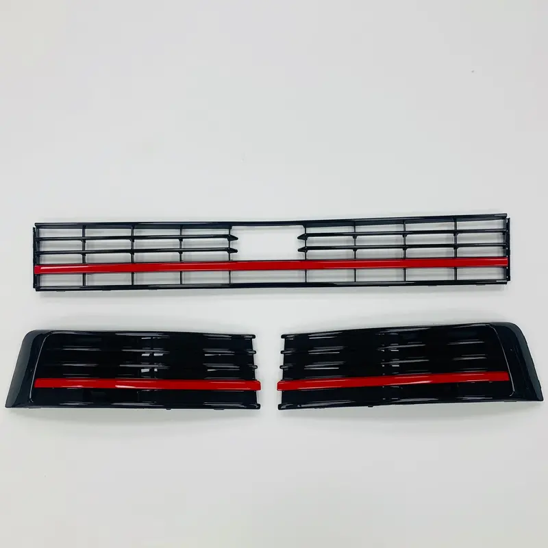 Vw T6 Lower Gloss Black Griles With Red Styling Trim Transporter 15-19 1