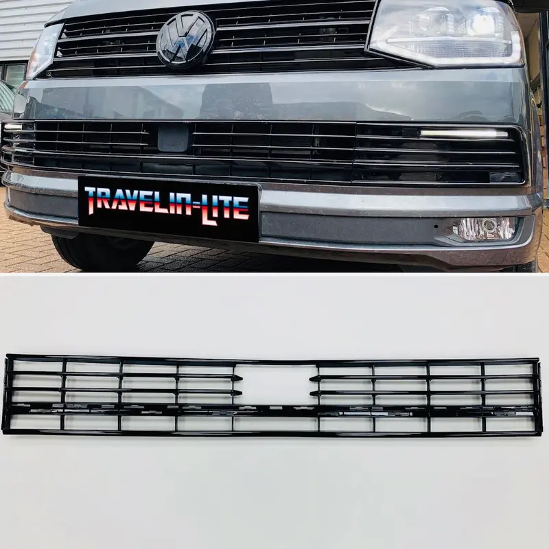 Vw T6 Lower Radar Grille Gloss Black Transporter 15 - 19 1