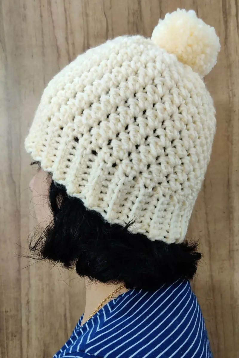 White Winter Hat (Crochet) 1