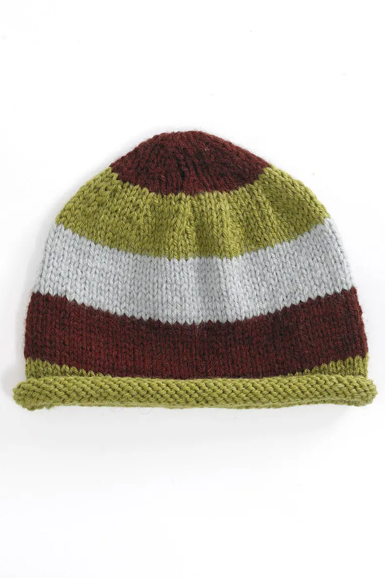 Wide Striped Cap Pattern (Knit) 1
