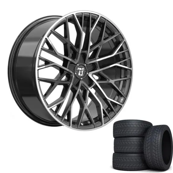 Wolfrace 71 Venom Custom 18" Wheels & Tyres . Black & Polished 1