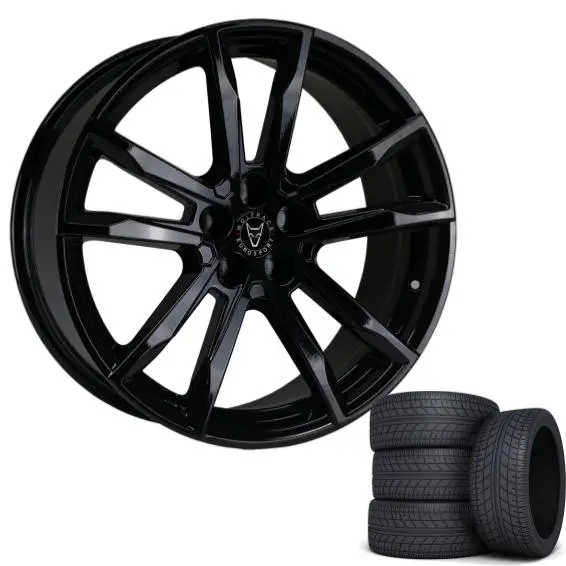 Wolfrace Eurosport Dortmund 18" Wheels & Tyres .  Gloss Black 1