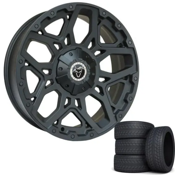 Wolfrace Sahara 18" Wheels & Tyres .  Matte Black 1