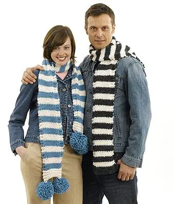 Womans Striped Scarf Pattern (Knit) 1