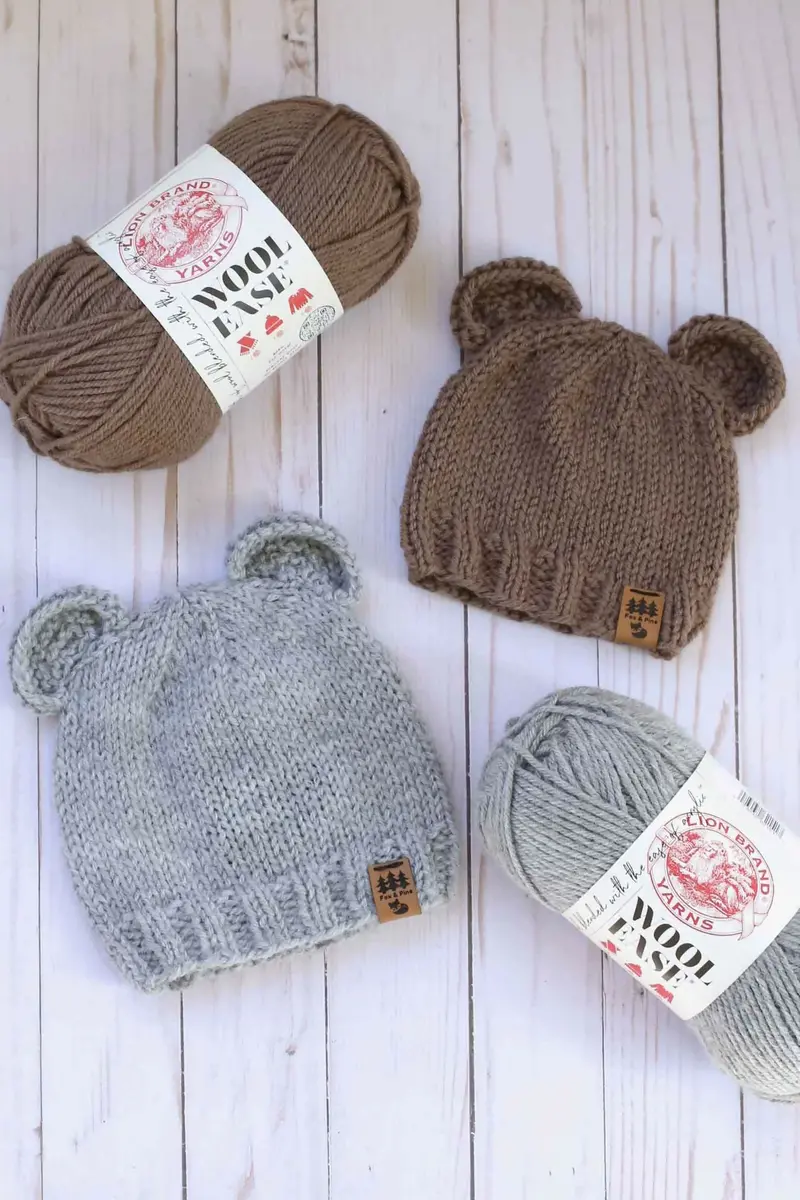 Wool Bear Ears Hat (Knit) 1