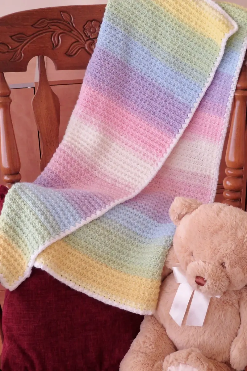 Wrapped In Rainbows: A Trinity Stitch Baby Blanket (Crochet) 1