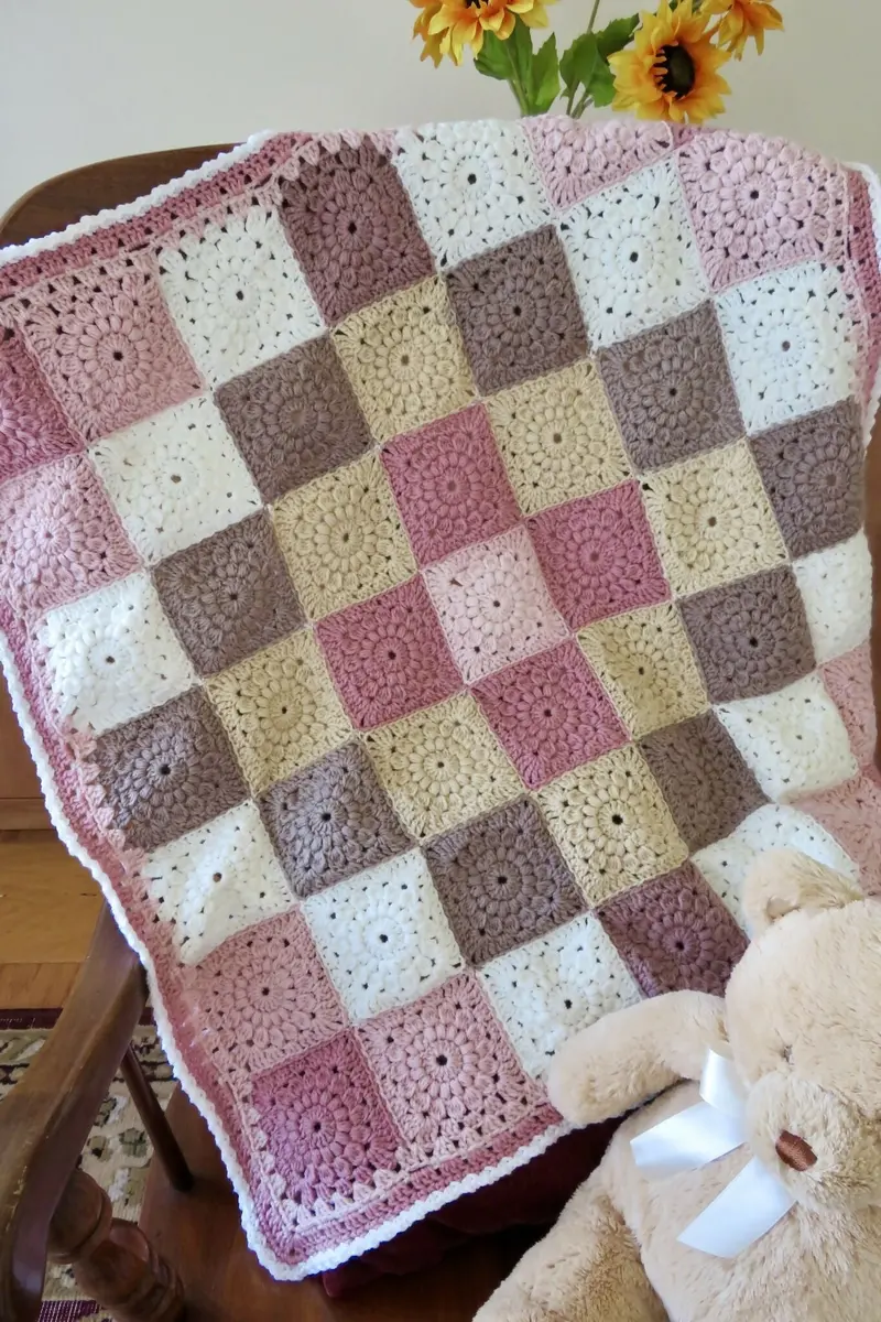 Wrapped In Sunbursts Mandala Baby Blanket (Crochet) 1