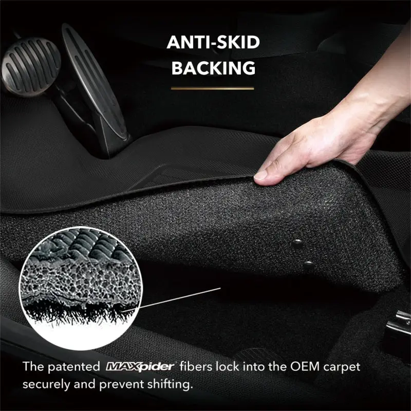 3D Maxider 22-24 Nissan Pathfinder 7-Seat Kagu Black Floor Mat - Row 1/2/3 2