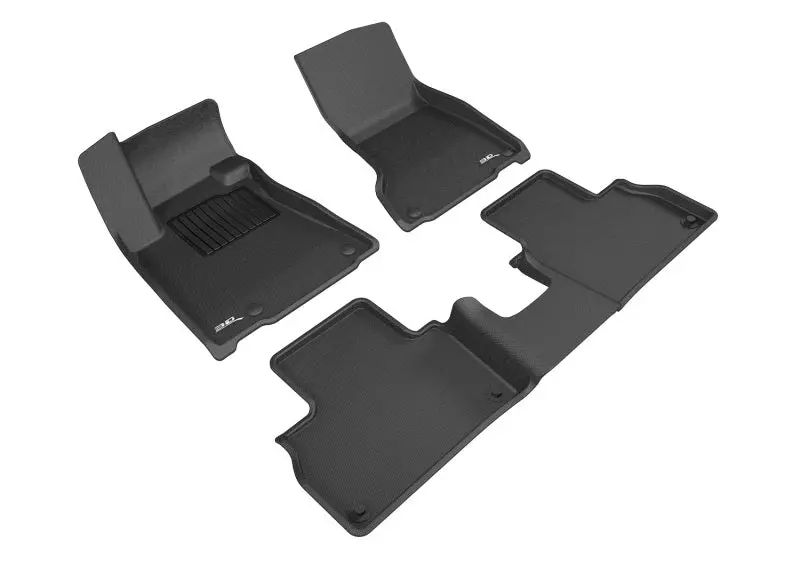 3D Maxpider Custom Fit Floor Mats For 2017–2018 Maserati Levante – Black Kagu Texture 1