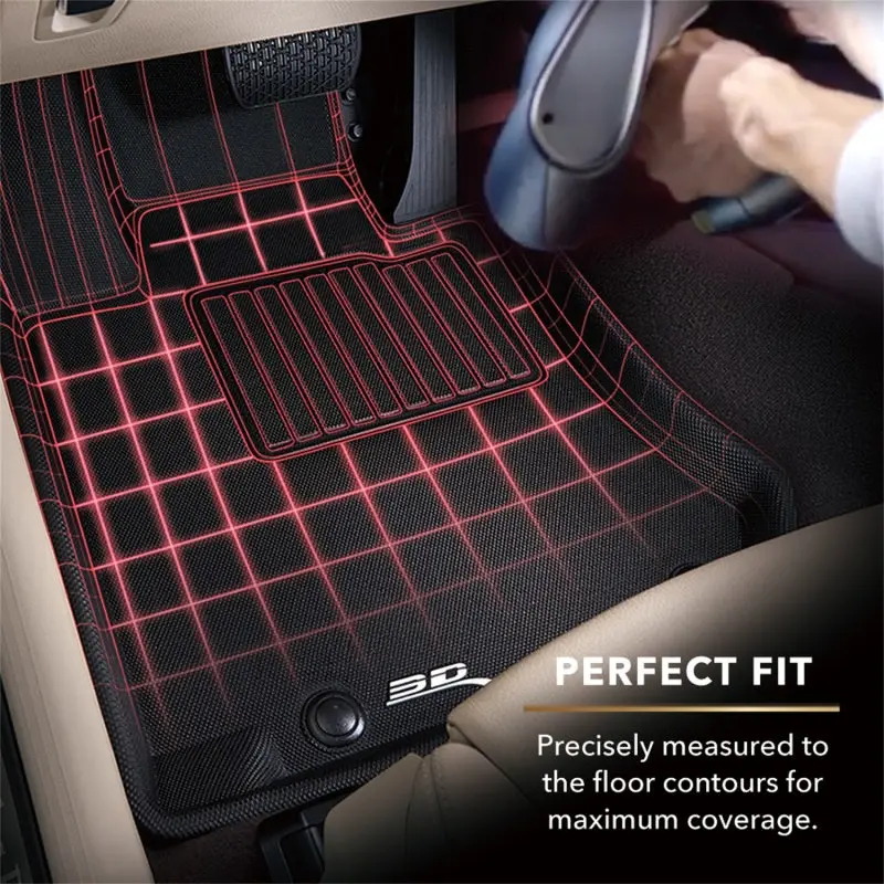 3D Maxpider Custom Fit Floor Mats For 2017–2018 Maserati Levante – Black Kagu Texture 2