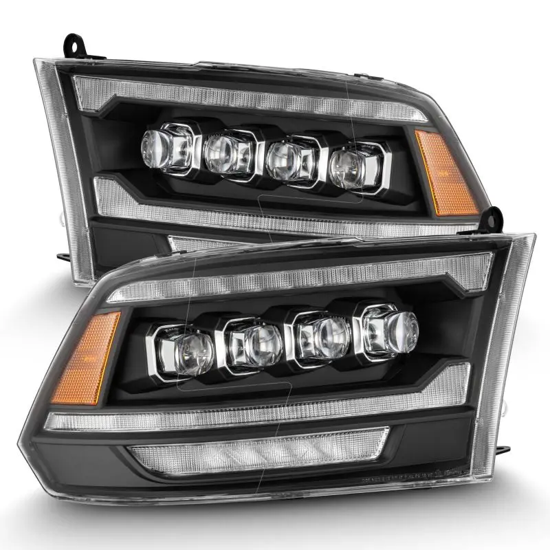 Alpharex Nova Led Projector Headlights For 2009–2018 Dodge Ram 2500 – Plank-Style Black Housing With Activation Lighting 1