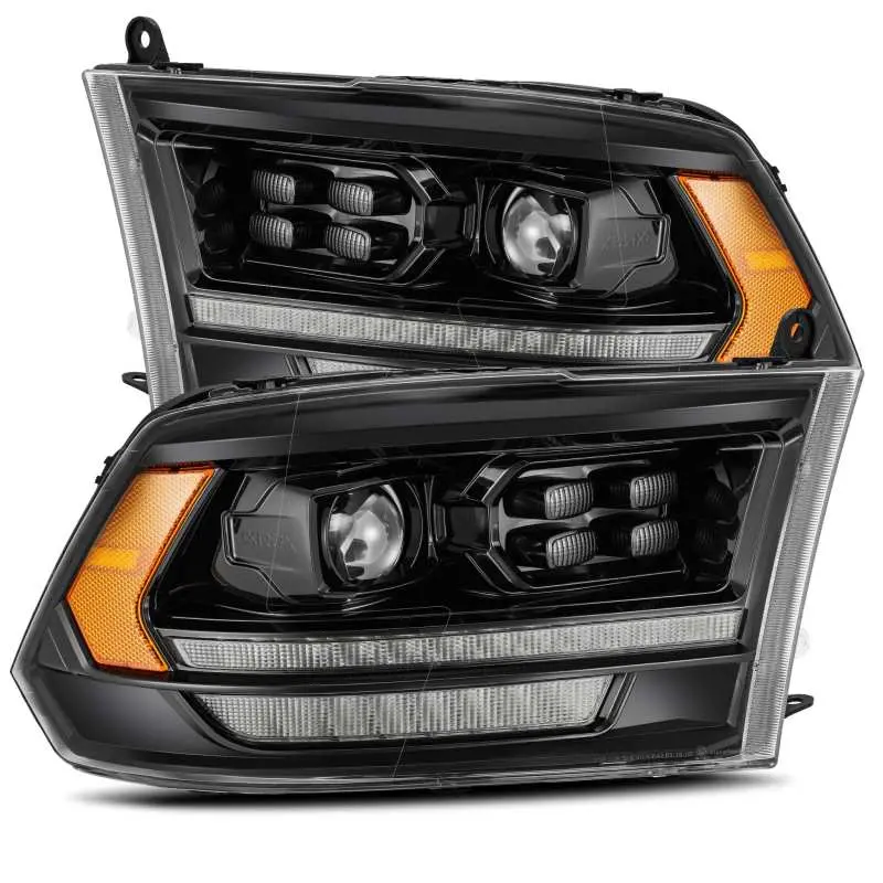 Alpharex Pro-Series Projector Headlights For 2009–2018 Dodge Ram 1500Hd – Alpha Black W/ Sequential Turn Signals & Drl 1
