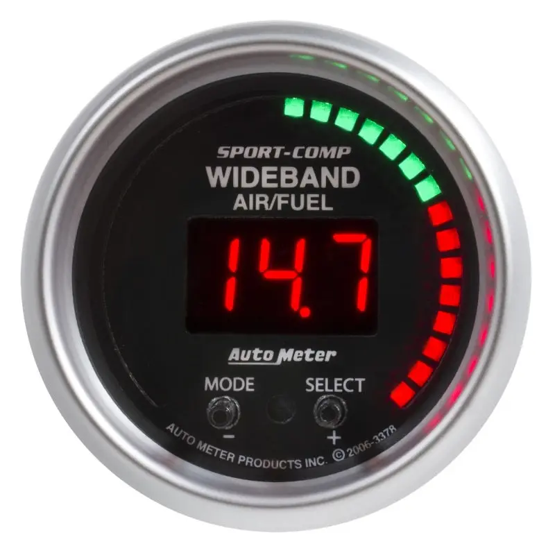Autometer Sport-Comp 52Mm Digital Air/Fuel Ratio Gauge With Peak Hold And Warning Functions 1