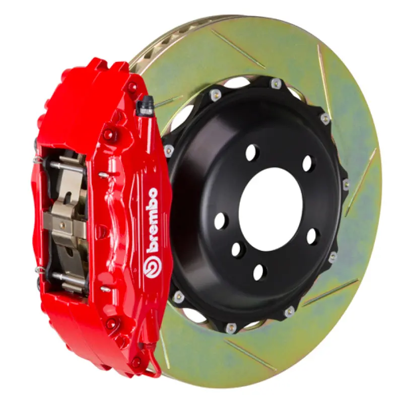 Brembo 00-02 S4/02-05 A4/06-08 A4 Front Gt Bbk 6 Piston Cast 355X32 2Pc Rotor Slotted Type1-Red 1