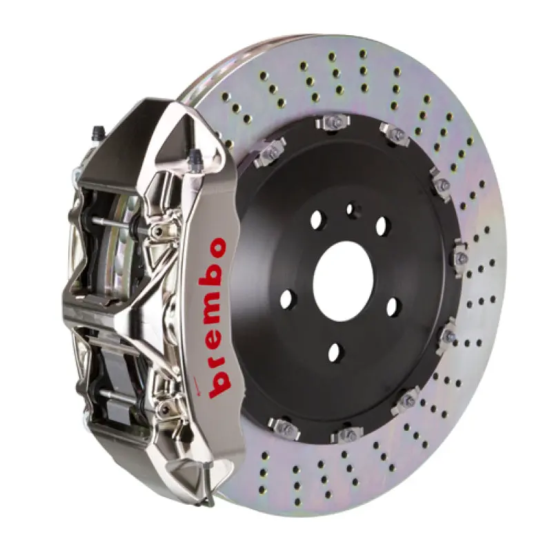 Brembo Gtr Big Brake Kit – Front, 6-Piston Billet Calipers With 405X34Mm Drilled 2-Piece Rotors For Porsche Cayenne (2011–2018) 1