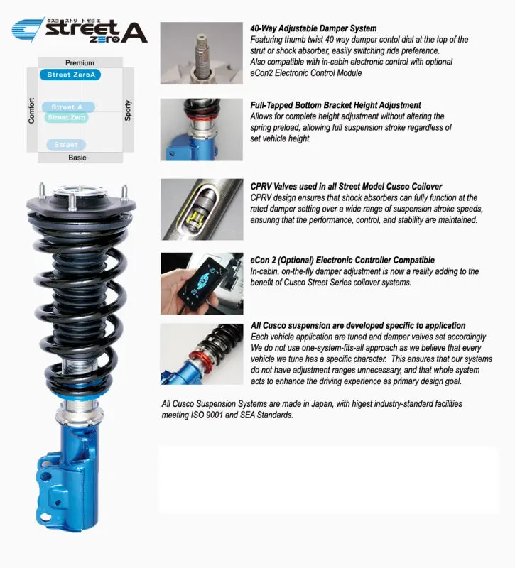 Cusco Street Zero-A Coilover Upper Mount With Pillowball Bearings For 2003+ Mazda Rx-8 1