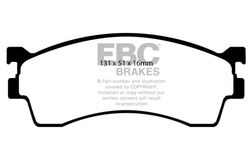 Ebc Yellowstuff Front Brake Pads — Performance Compound For 2001–2004 Mazda Protegé 2.0L (Rear Drum Configuration) 1