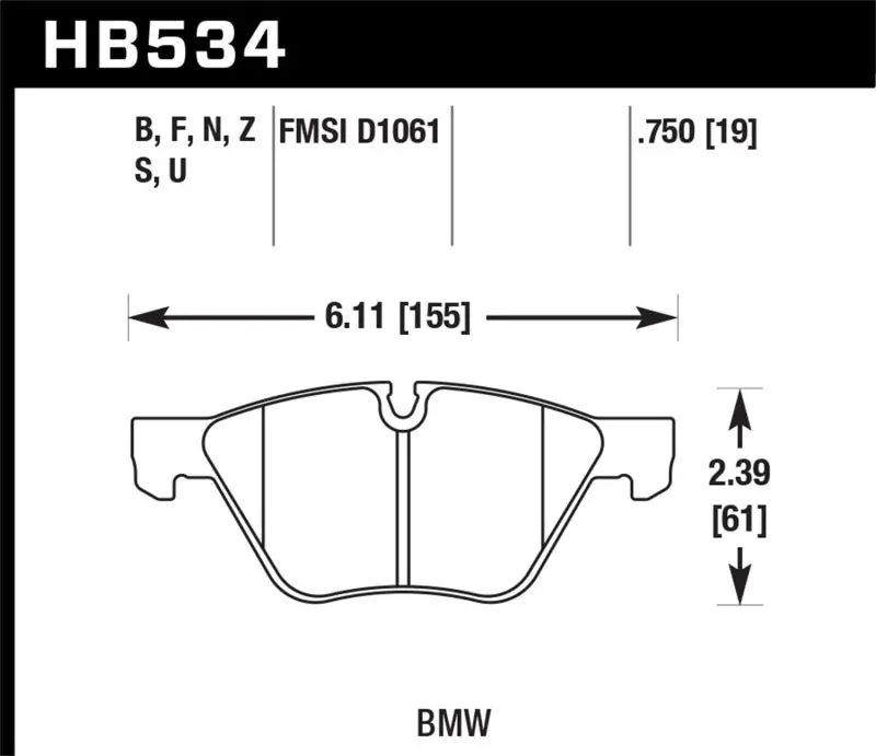 Hawk Dtc-70 Race Brake Pads For Bmw E82/E90/E91/E92/E93 Models – Front Axle, Track-Ready Compound 1